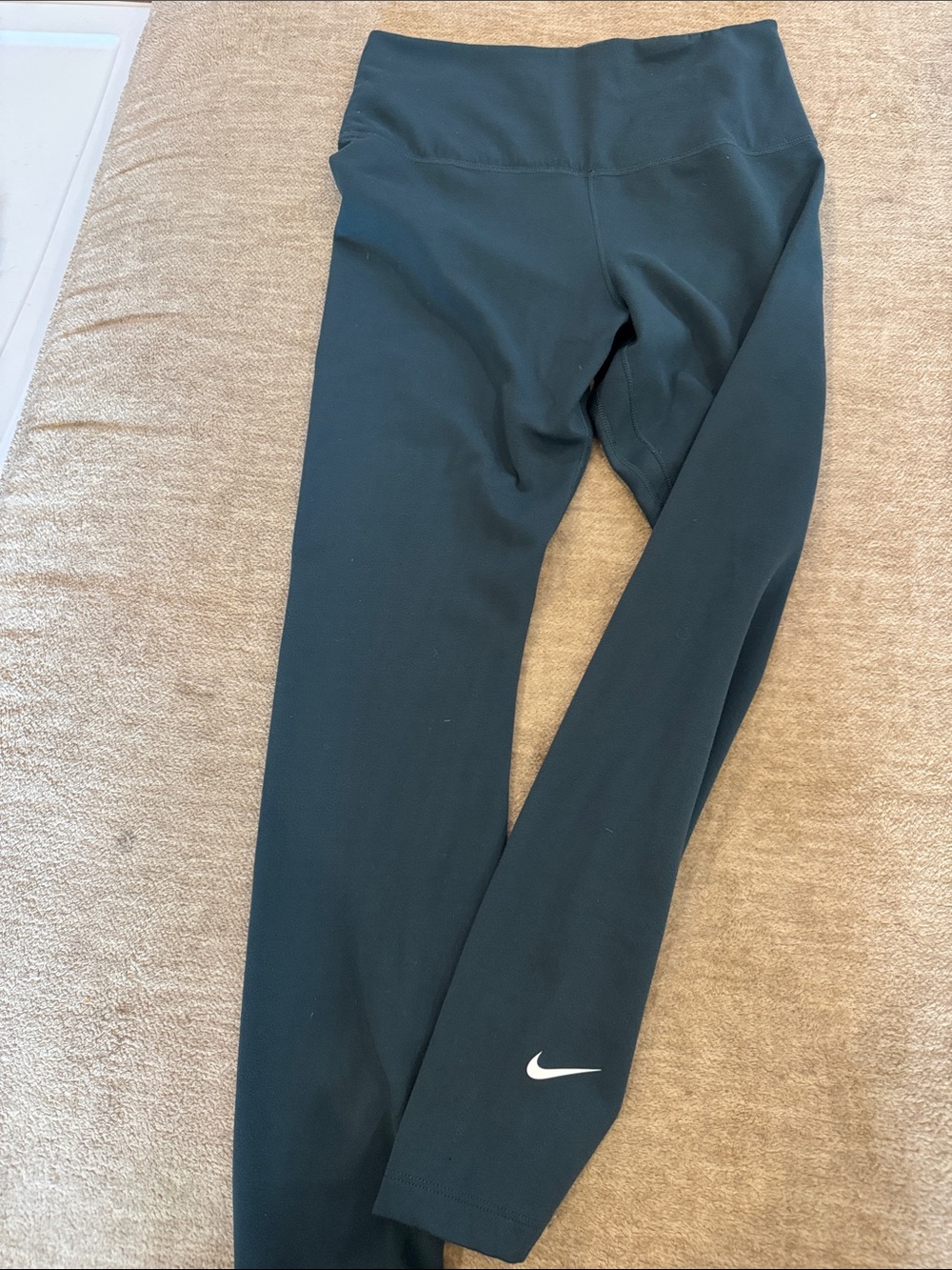 Nike Black Leggings with White Swoosh - Picture 1 of 4